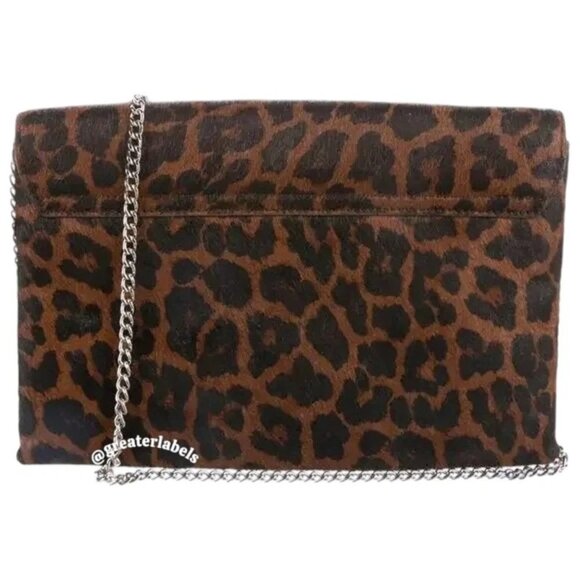 Loeffler Randall Leopard Print Calf Hair & Leather Crossbody Bag $498 NWT - Picture 5 of 11